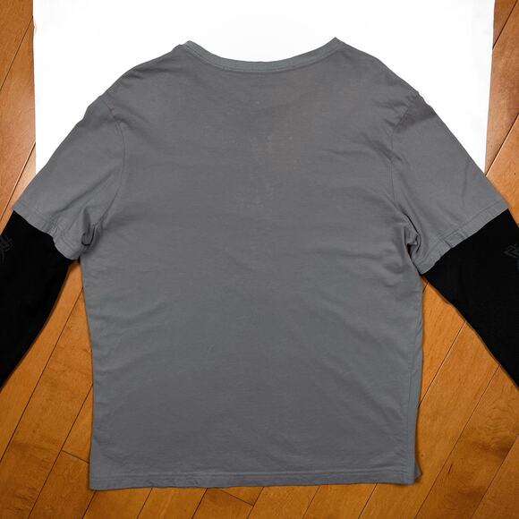 Y2K Helix Grunge Cross Long Sleeve Shirt Thermal Sleeves Cyber Affliction Style - Picture 7 of 16